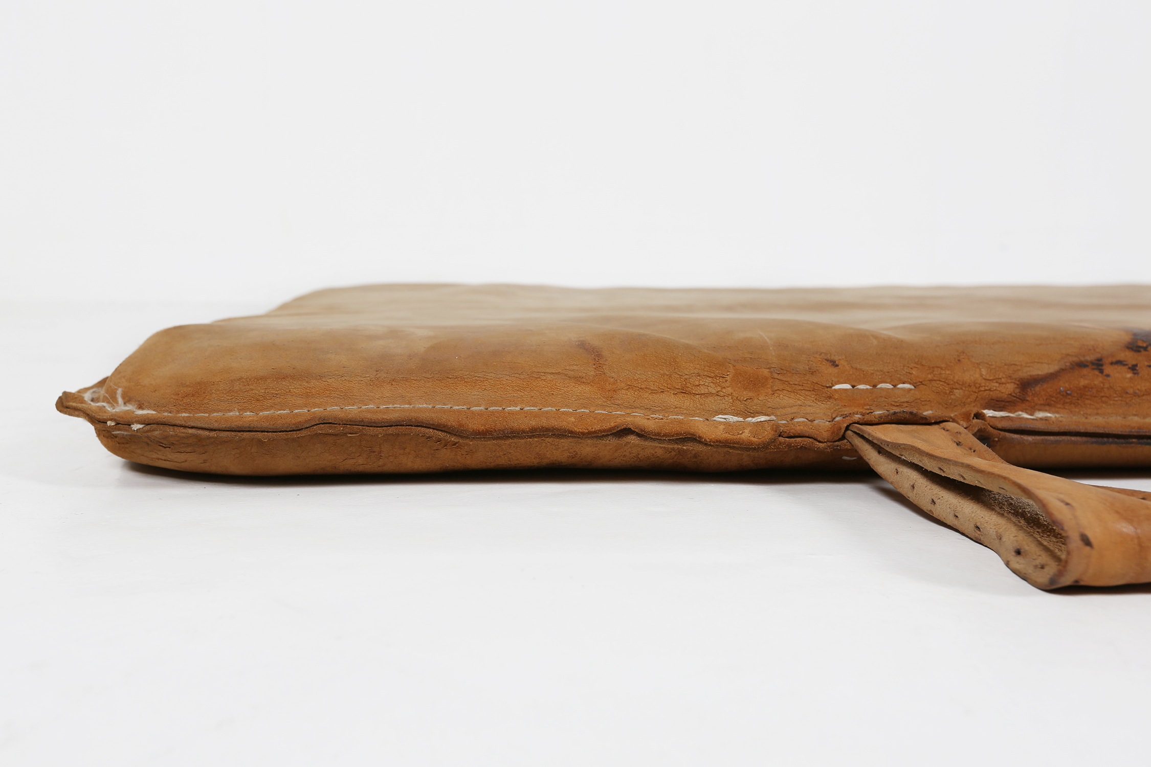 Gym mat in brown cow leather with nice patina, Belgium, 1930sthumbnail